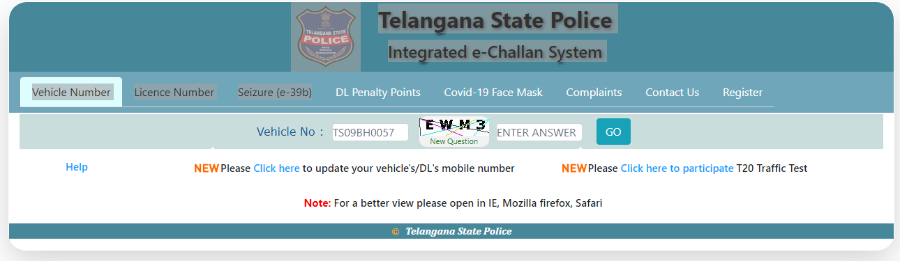 TS Traffic e-Challan: Check Telangana State (TS) Traffic Challan, Make ...