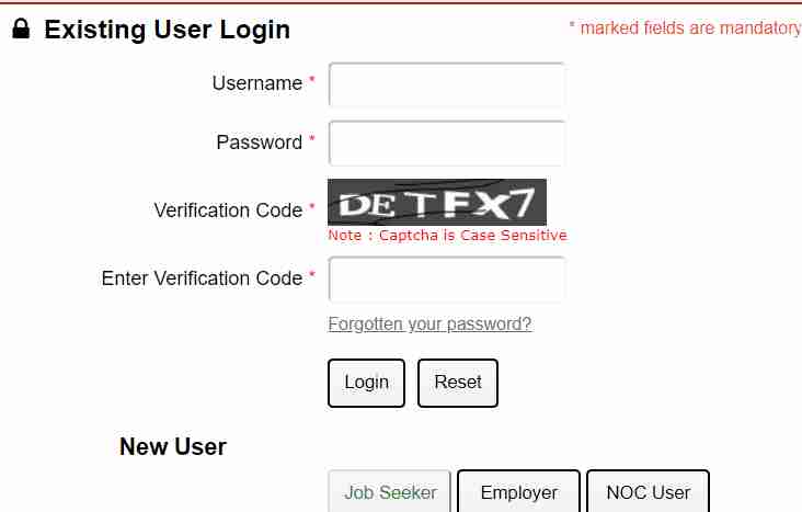 Employer Login Process