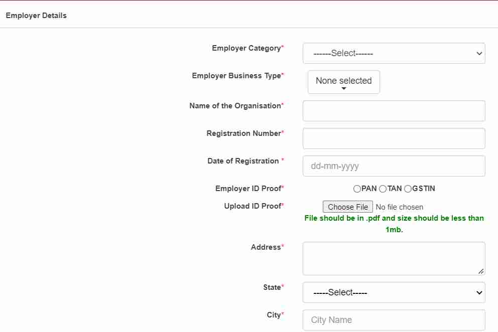 Employer Registration Procedure