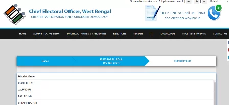 West Bengal voter list