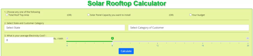 Solar Rooftop Financial Calculator