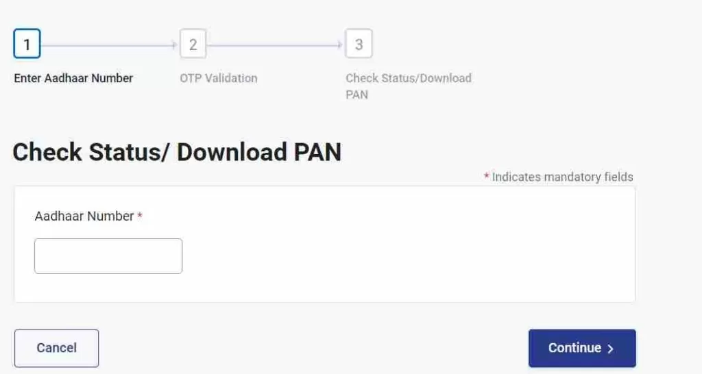 Check Status / Download PAN