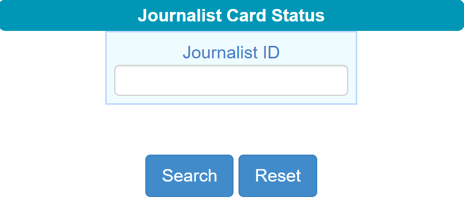 Status of Journalist Card