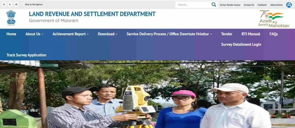 official website of Mizoram Land Revenue